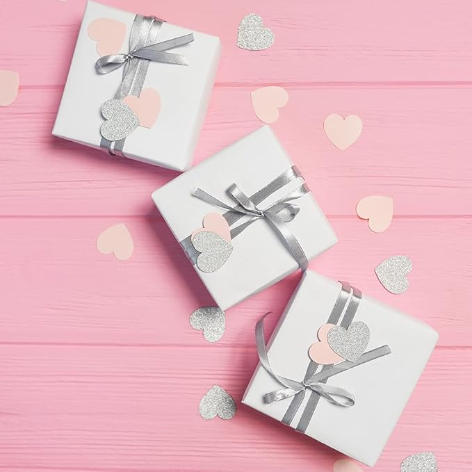 LIUYAXI Silver Satin Ribbon, Double Faced 1/2" X Continuous 25 Yards Ribbons Perfect for Gift Wrapping Bows Bouquet Wedding Craft and More