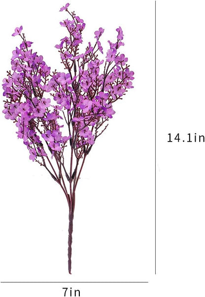 6PCS Artificial Baby Breath Flowers Fake Silk Real Touch DIY Floral Bouquets Decor Wedding Party Decoration Arrangements (Purple)