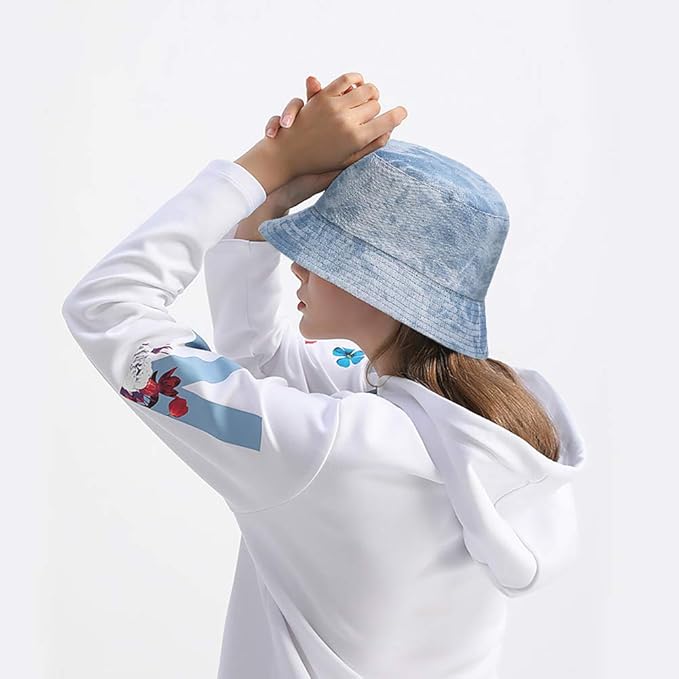 XYIYI Cute Bucket Hat Beach Fisherman Hats for Women, Reversible Double-Side-Wear