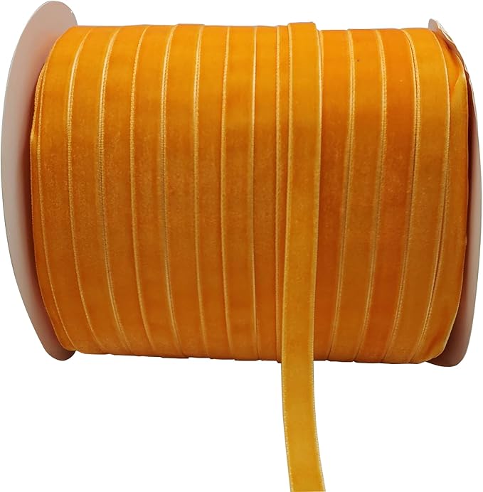10 Yards Velvet Ribbon Spool (Orange, 3/8")