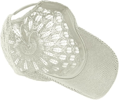 FASHIXD Knit Mesh Baseball Cap for Women - Breathable Summer Trucker Hat