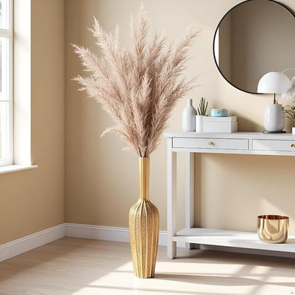 Elegant Gold Floor Vase - 23.62” Tall Decorative Vase for Dried Flowers | Home Decor Accent | Resin Tall Floor Vase