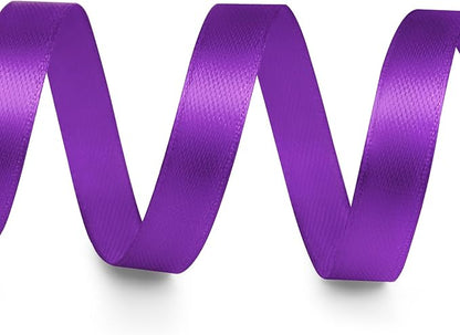 3/8" x 100 Yards Satin Ribbon - Purple Silk Ribbon with Spool - Ideal for Gift Wrapping, Floral Bouquets, Crafts, Wedding Party Decorations, Christmas and Sewing Projects