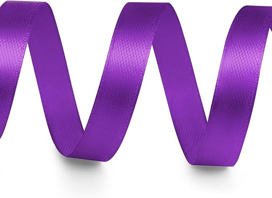 3/8" x 100 Yards Satin Ribbon - Purple Silk Ribbon with Spool - Ideal for Gift Wrapping, Floral Bouquets, Crafts, Wedding Party Decorations, Christmas and Sewing Projects