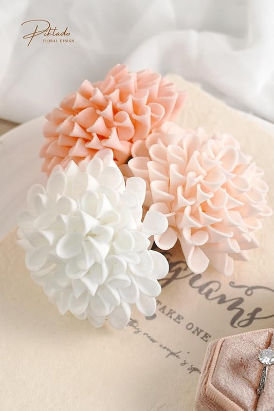 Artificial Wedding Dahlia Flowers 25 pcs Fake Roses with Stem for DIY Wedding Decor Centerpieces Arrangements Bouquets (Shades of Pink)