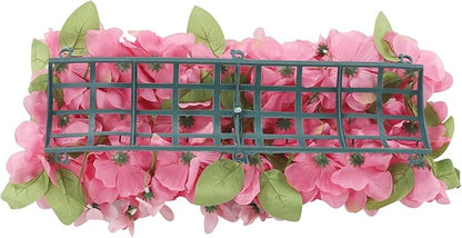 Flower Wall Panel Backdrop, 6pcs 20 X 8 Inch Artificial Floral Panels, Dahlia + Peony + Rose, 3D Fake Silk Flower Backdrop for Wedding Party Dining Table Centerpiece Decorations (Purple and Pink)