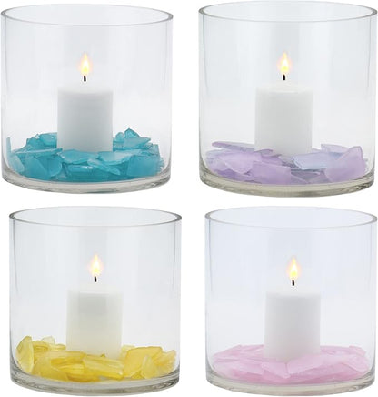 CYS EXCEL Cylinder Clear Glass Vase (H:5.9" D:5.9") | Multiple Size Choices Glass Flower Vase Centerpieces | Hurricane Floating Candle Holder Vase
