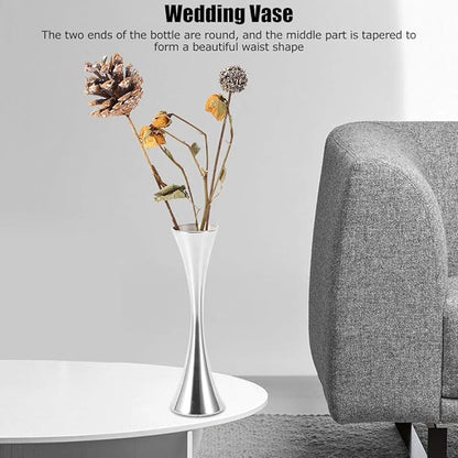 Stainless Steel Flower Vase, Small Bud Decorative Vase Round Mouth Waist Flower Inserter Holder for Home