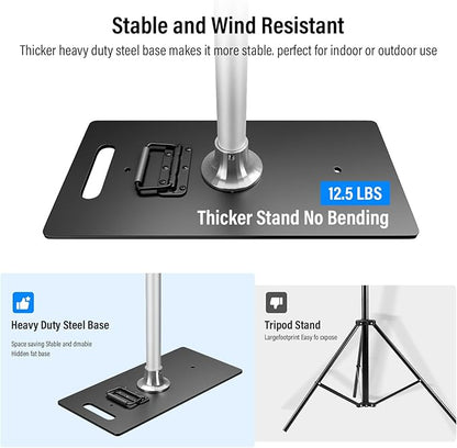soonpho 10x20ft Heavy Duty Backdrop Stand Kit Double Crossbar Pipe and Drape Stand Kit Metal Frame with Flat Base for Wedding, Birthday Party Event, Banquet Decorations and Trade Shows