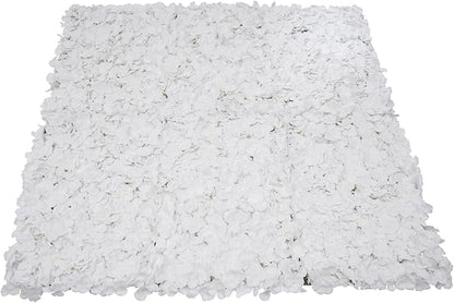 CNCEST 10Pcs Flower Panels,15.7"x 23.6" Artificial Flower Wall Panel, White Flower Backdrop Wall for Home Party Wedding Christmas Festival Photo Backdrop Decor (15.7"x 23.6"-10pcs)