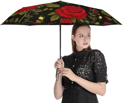 3 Fold Car Umbrella Folding Portable Automatic Umbrella Sunny Rain Sunscreen