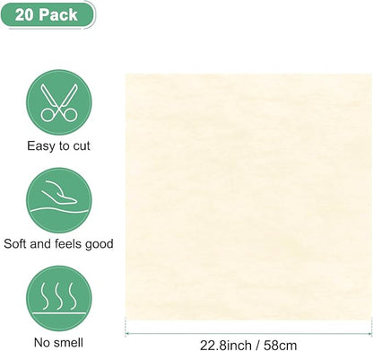 M METERXITY 20-Sheet Korean Cotton Wrapping Flower Paper, Waterproof Floral Wrapping Cotton Paper for Bouquets/Gift Packaging [Beige]
