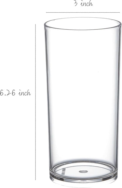 KLIFA- Carlsbad- Set of 8 Pieces, 6.26 Inch Tall, Plastic Cylinder Vases for Centerpieces, Shatterproof, High Transparency, Acrylic Flower Vase for Wedding, Parties and Home Decorations, Clear