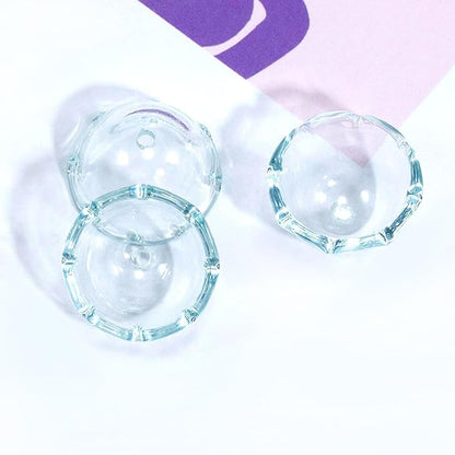 80Pcs Acrylic Clear Flower Bead Caps for Jewelry Making, Transparent Bell Charms, Semi-Round Floral Beads Bulk with Wavy Edge, Jellyfish Beads for Wind Chimes DIY Craft Key Chains-13 * 22mm