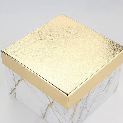 Briful Square Gift Boxes with Lids Set of 4 White Gift Box Assorted Sizes Nesting Gift Boxes for Presents Birthday Bridesmaid Wedding Valentines Christmas Party Favor Boxes
