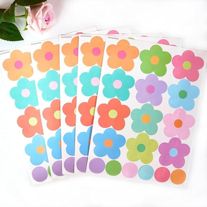 Daisy Flowers Wall Stickers – 180 Pcs Peel & Stick Removable Waterproof Vinyl Floral Decals for Bedroom, Nursery & Cozy Corners | A Simple Peel Turns Walls into a Spring Bloom Retreat (Colorful)