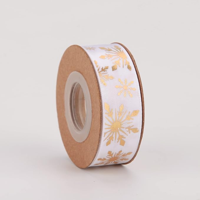 4 Rolls 20 Yards 5/8 Inch Christmas Candy Peppermint Ribbon Red and White Stripe Cotton Ribbons for Gift Wrapping, Wreath,Tree Decoration, Outdoor Deco (Gold foil Printed)