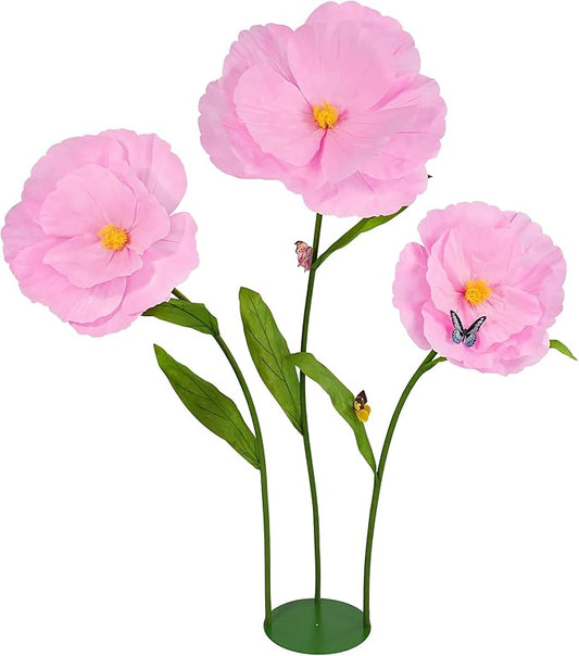 5.8 Ft Giant Artificial Flowers,Large Paper Flower,Huge Poppy Flowers Decoration for Wedding,Hotel,Office,Window Display and Home Farmhouse Decor(Pink)