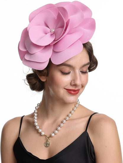 Feather Fascinator for Women - Vintage with Headband and Clip Tea Party Headwear
