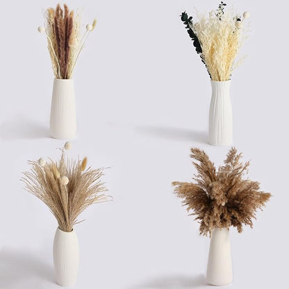 Musunny Dried Pampas Grass Decor ,17" Dried Flowers for Vase, Boho Dried Flower Bouquet with Eucalyptus for Farmhouse Home Room Office Décor