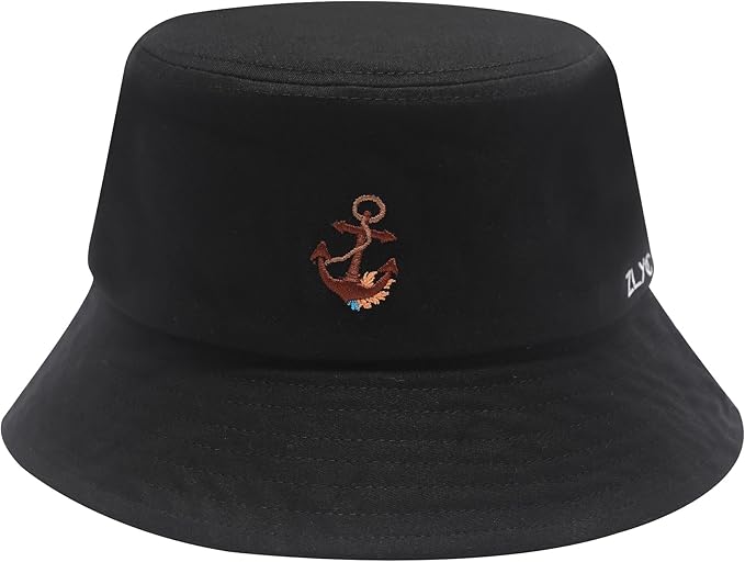 ZLYC Unisex Fashion Embroidered Bucket Hat Summer Fisherman Cap for Men Women