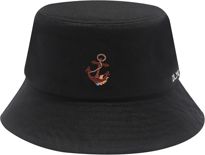 ZLYC Unisex Fashion Embroidered Bucket Hat Summer Fisherman Cap for Men Women