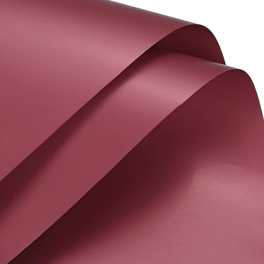 MECCANIXITY Pearlescent Film Flower Wrapping Paper 22.8x22.8 Inch Waterproof for DIY Crafts, Gift/Gift Box Packaging Cherry Red Pack of 10