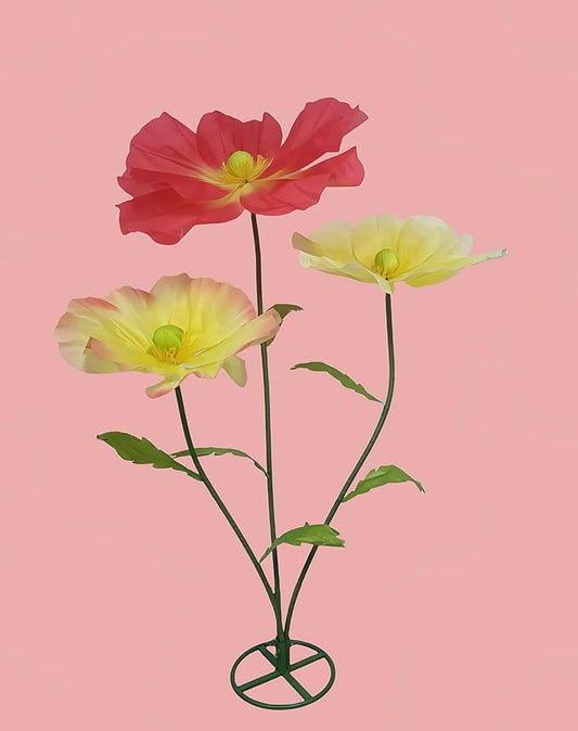 Large Artificial Flower for Decoration with Stands - 5.6 Ft Artificial Silk Giant Flower - Big Artificial Flores Gigantes for Wedding Party Banquet Backdrop Decor, Photography Props Window Display
