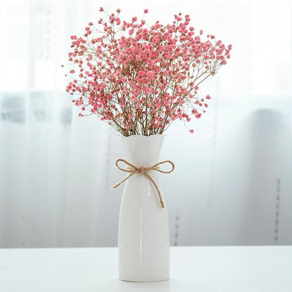 Boho Ceramic Vase with Rope, 8.2" H, Rustic Flower Vase Classic Style for Dried Flowers Fresh Flowers, Fit for Fireplace Bedroom Kitchen Living Room Centerpieces Office Desk