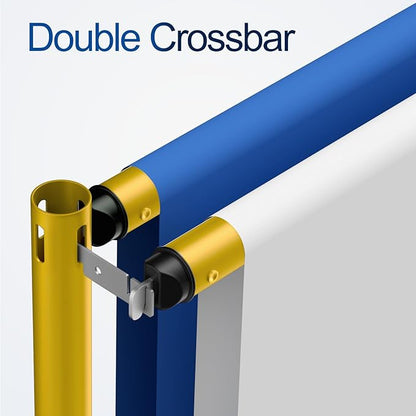 8.9x10ft Pipe and Drape Backdrop Stand, Double Crossbar, Heavy Duty Adjustable Background Frame with Metal Base for Parties Photography Wedding Photoshoot Decoration - Gold