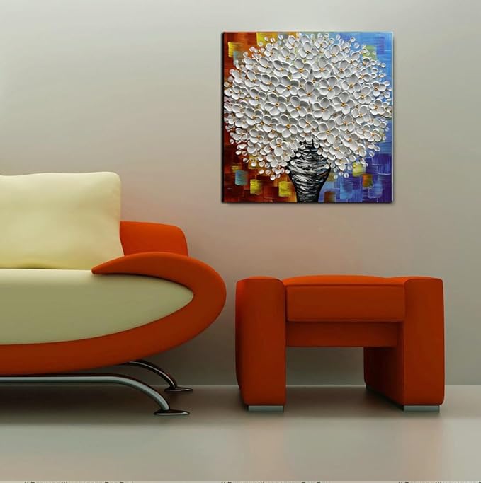 YaSheng Art- 3D Thick Canvas Wall Art Hand-Painted Minimalism Abstract Artwork Oil Painting Home Decorations Modern bedroom Wall Art Ready to Hang