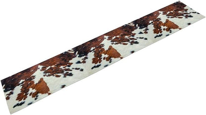 Cow Print Table Runner, Cowhide Print Western Style Table Runner Country Farmhouse Cottage Cow Patten Table Decoration for Home Kitchen Dining, 13x108 in
