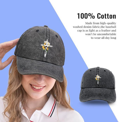 Baseball Caps for Men Women Washed Cotton Vintage Hats Adjustable Cool Fitted Ball Caps Truck Dad Hats Runnung Hiking