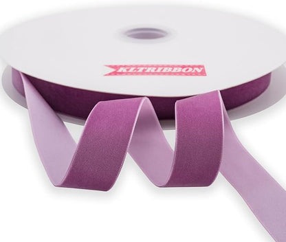 Nylon Velvet Ribbon Single Faced,1 Inch X 25Yards Spool (Purple)