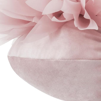 3D Flower Pillow Cute Decorative Round Throw Pillows Handmade Daisy Velvet Pillowcase Boho Farmhouse Accent Cushion for Couch Bed Living Room Bedroom Home Decor Gift 14Inch Rose Gold