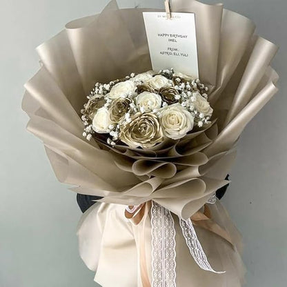 WRAPAHOLIC 20 Sheets Flower Wrapping Paper - 22.4 x 22.4 inch Pure Nude Color Water-Resistant Floral Bouquet Wrapping Paper, Florist Supplies Packaging for Wedding Birthday Gift DIY