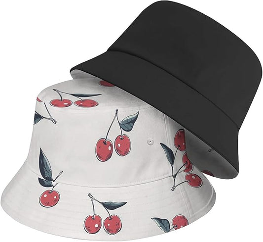 Bucket Hat for Women Men Unisex Sun Cap Packable Outdoor Fisherman Hat Headwear,Reversible Double-Side-Wear