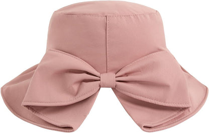 Verdusa Women's Bow Knot Wide Brim Bucket Hats Summer Outdoor Sun Hat