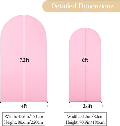 Pink Purple Arch Backdrop Cover Set of 2 Spandex Arch Covers 7.2 and 6ft Wedding Birthday Party Arch Covers Stretchy Backdrop Bridal Baby Shower Pink Lavender Arch Stand Cover