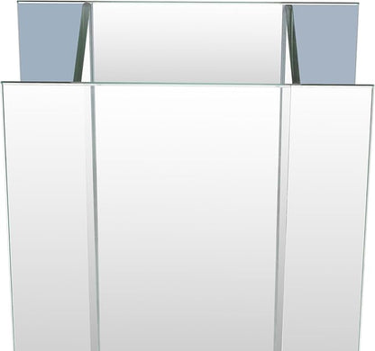 Large Floor Vase, 23.74“ Tall Mirrored Vase Glass for Floor Silver Rectangular Decorative Vases Modern for Luxury Living Room Hallway Corner Decor