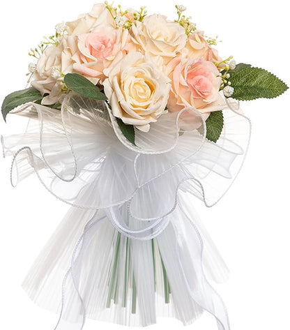 Ochine Bride & Bridesmaid Bouquets for Wedding, Silk Hand Holding Flower Bouquet for Valentines Day Decor, Party Supplies and Home Decor