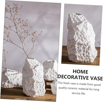 TOYANDONA Imitation Stone Ceramic Vase Artistic Home Decor Ornament for Tabletop Minimalist Flower Vase for Dried Flowers and Unique Housewarming