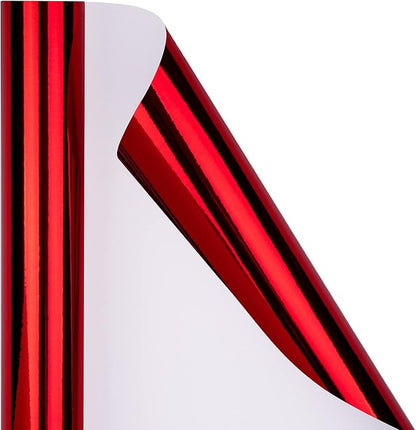 RUSPEPA Red Metallic Wrapping Paper - 81.5 Sq Ft - Solid Color Paper Perfect for Wedding,Birthday,Christmas,Baby Show - 30 inches x 32.8 feet