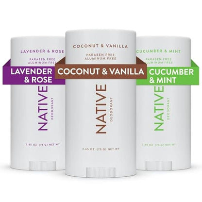 Native Deodorant Contains Naturally Derived Ingredients, 72 Hour Odor Control | Deodorant for Women and Men, Aluminum Free with Baking Soda, Coconut Oil and Shea Butter | Classic (3-pack)