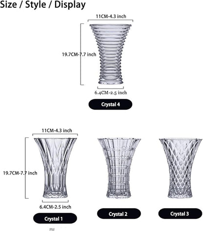 Clear Crystal Vase,Glass Flower Vase Thickening Design for Home Decor Centerpieces, Wedding, Mothers Gift