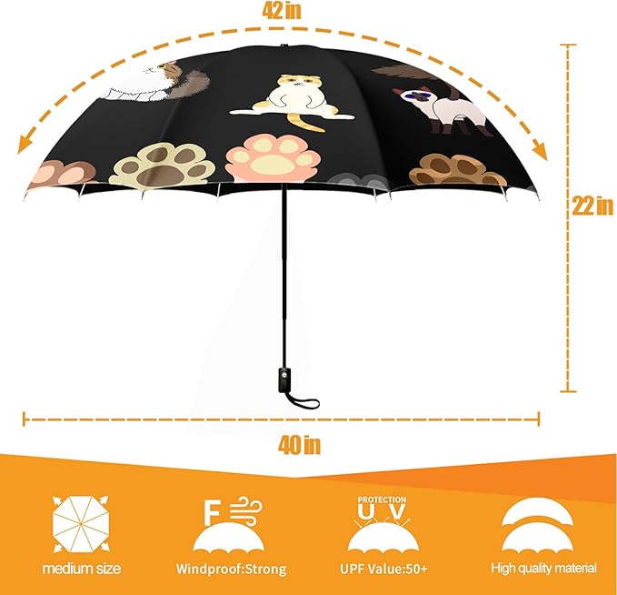 Small Compact Travel Automatic Folding Umbrella for Women, Portable Lightweight, Rain, Wind, UV Sun Shade