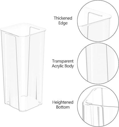 6 Packs Acrylic Flower Vases, Clear Tall Square Table Vases