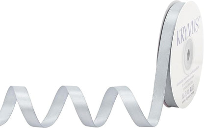 Silver Gray Satin Ribbon, Double Faced 3/8 Inch X 25 Yards Silver Gray Ribbon, Premium Satin Ribbon for Gift Wrapping, Crafts, Hair Bow Making, Sewing, Flower Bouquet, Wedding Party Decor