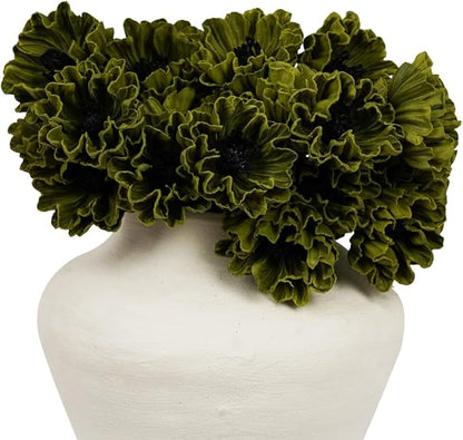 Melorca&Guilla Artificial Flowers,24Pcs 13.5inch White Poppy Fake Flowers,Real Touch Faux Flowers, Spring Décor Fake Silk Flowers for Wedding Kitchen Shop Office Home Décor (24, White Cornpoppy)