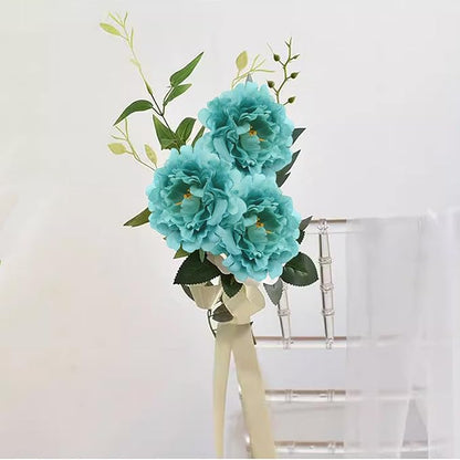 20pcs 5" Artificial Flower Peonies, Silk Peonies with 6" Stems, Flowers Suitable for Wedding Bouquets, Home Party Decoration (Emerald Green)